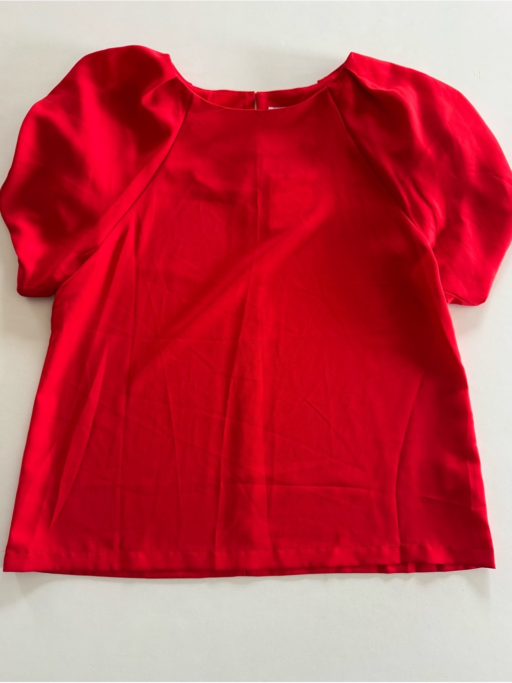 Gibson Latimer Women’s Large Scarlet Red Puff Sleeve Blouse Top NWT